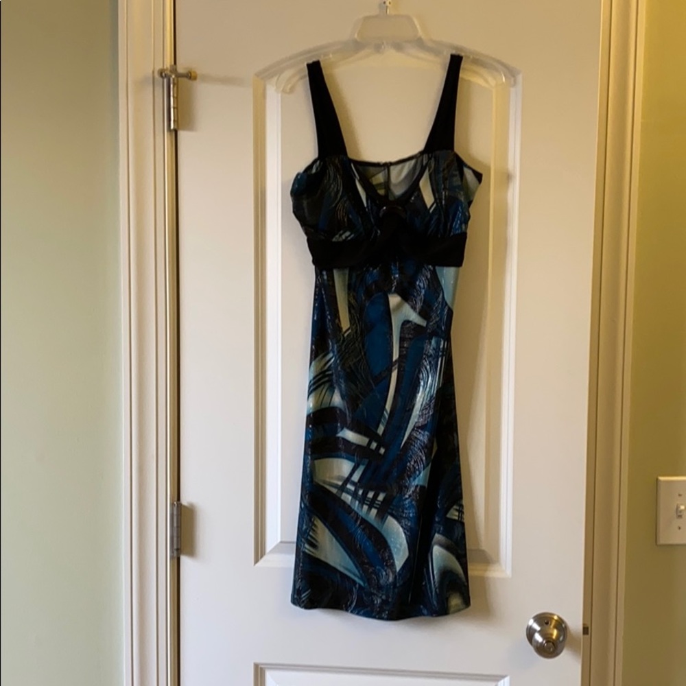 Black and blue party dress